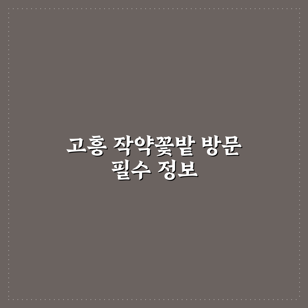고흥 작약 꽃밭 가는법 5가지 체크포인트 분석