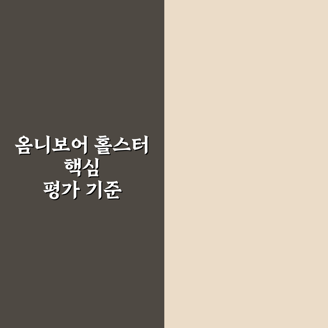 옴니보어 홀스터 비교 분석과 선택 기준 5가지 총정리