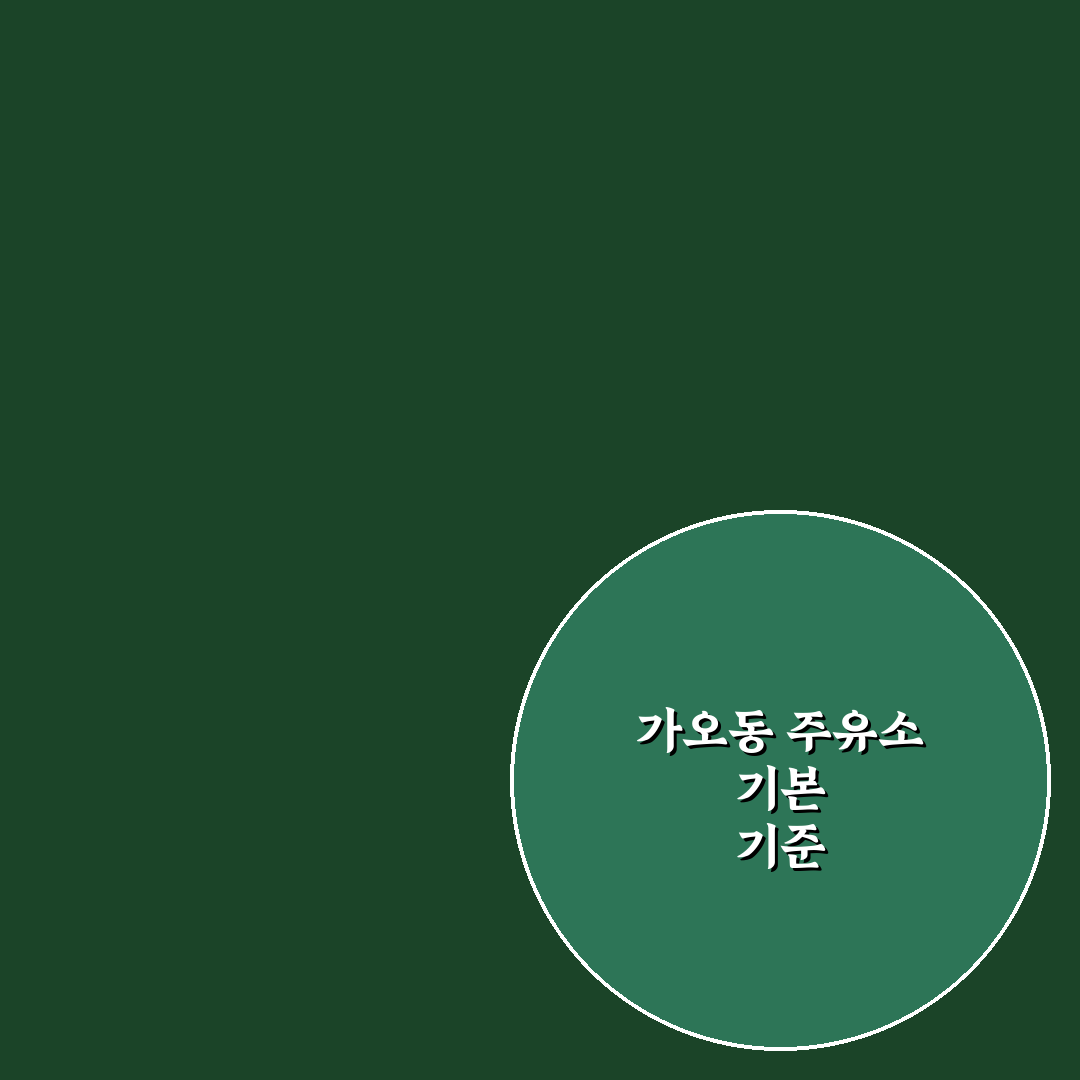 가오동 주유소 선택 기준과 주요 서비스 비교 분석