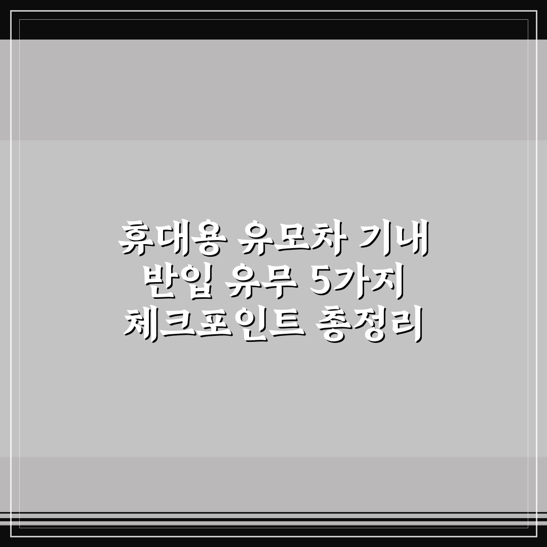 휴대용 유모차 기내 반입 유무 5가지 체크포인트 총정리