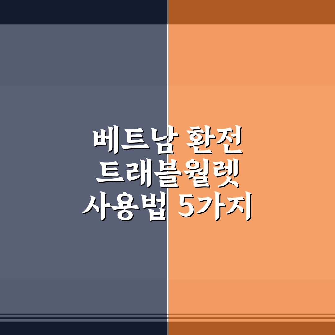 베트남 환전 트래블월렛 사용법 5가지 체크포인트 총정리