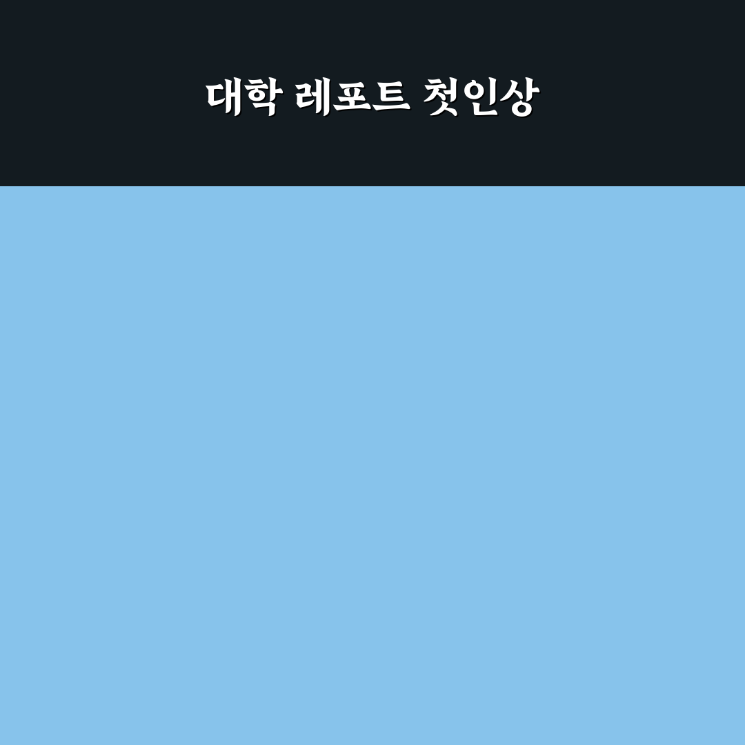 대학 레포트 표지 직접 써보니 막막했던 부분들