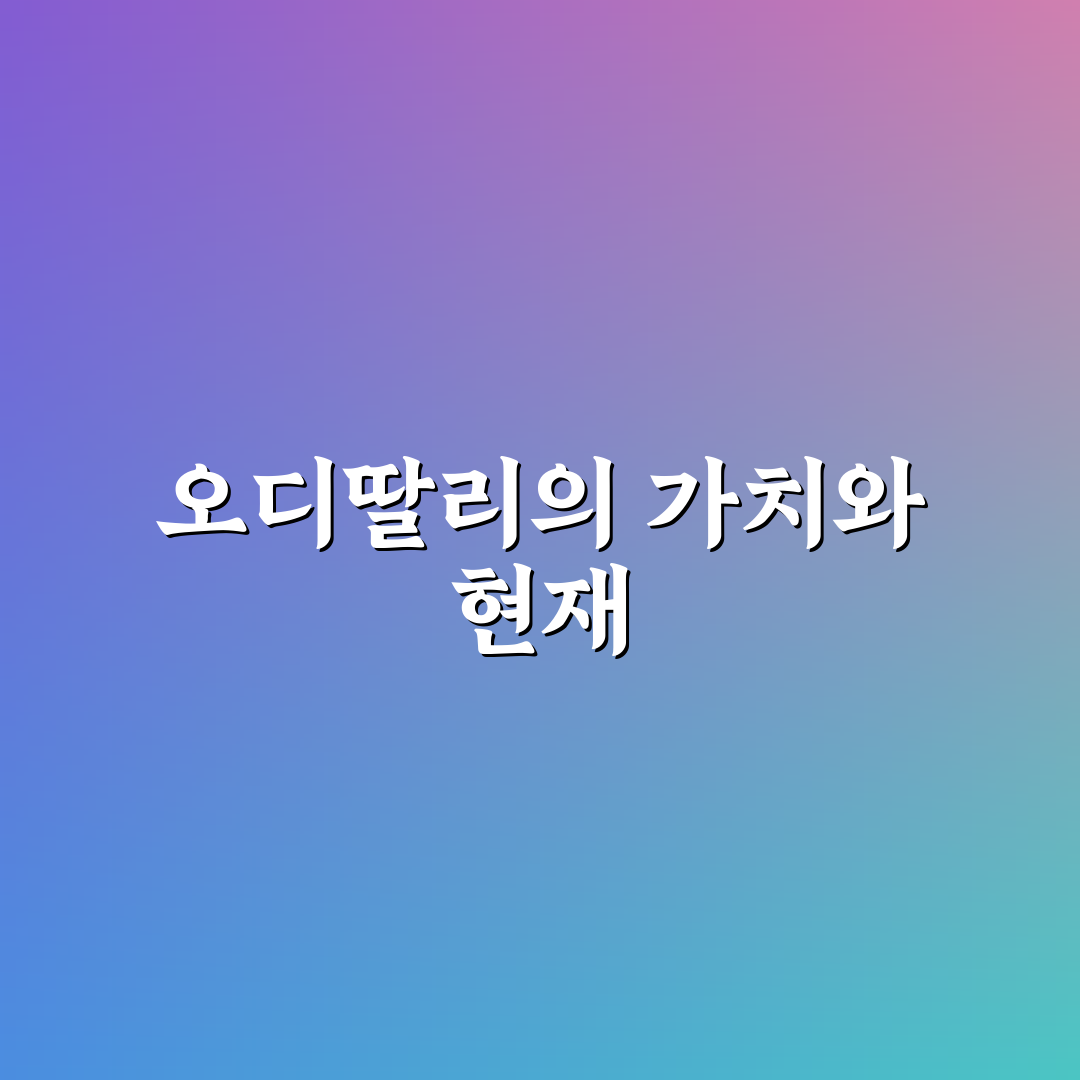 오디딸리 비교와 분석을 통한 구매 기준 총정리