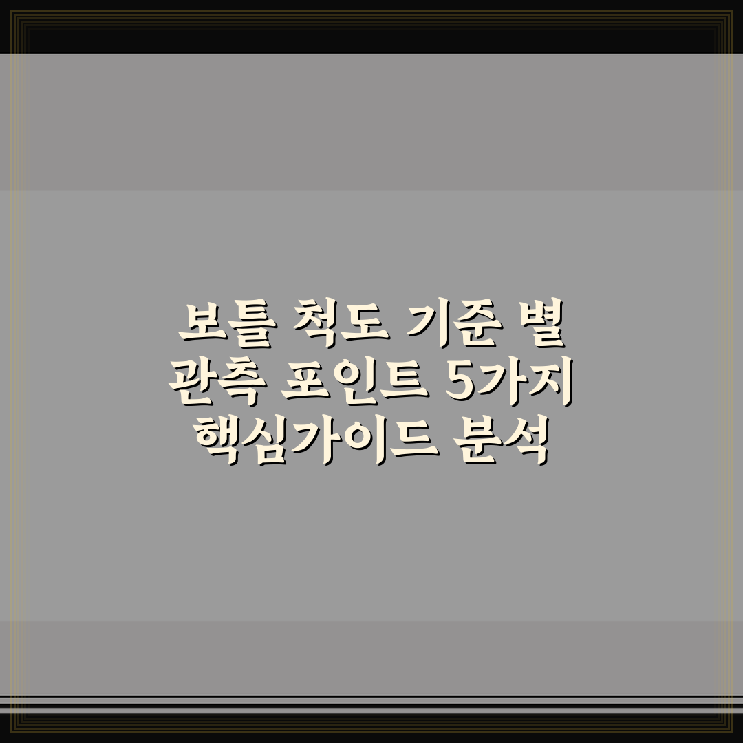 보틀 척도 기준 별 관측 포인트 5가지 핵심가이드 분석