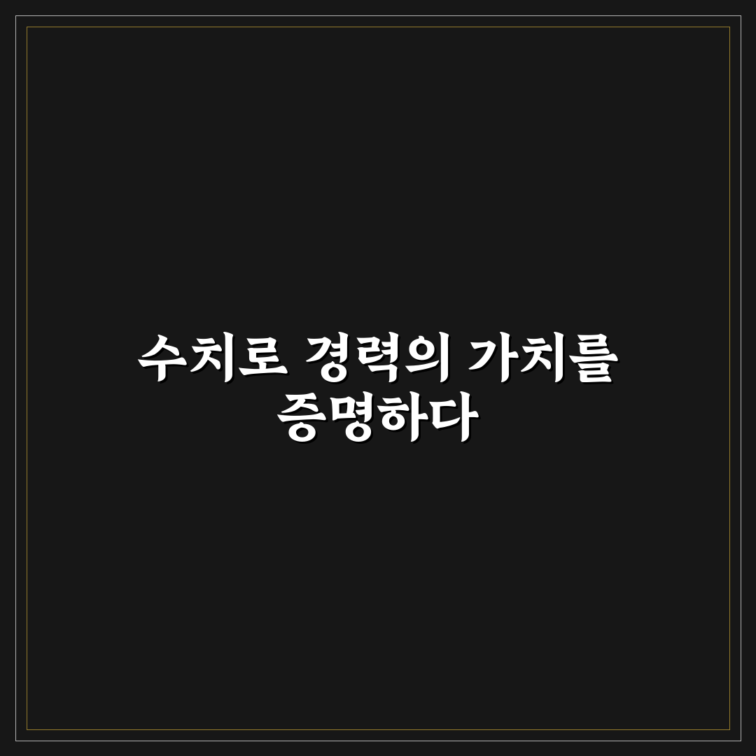 경력기술서 수치화 작성 예시 직접 써본 후기