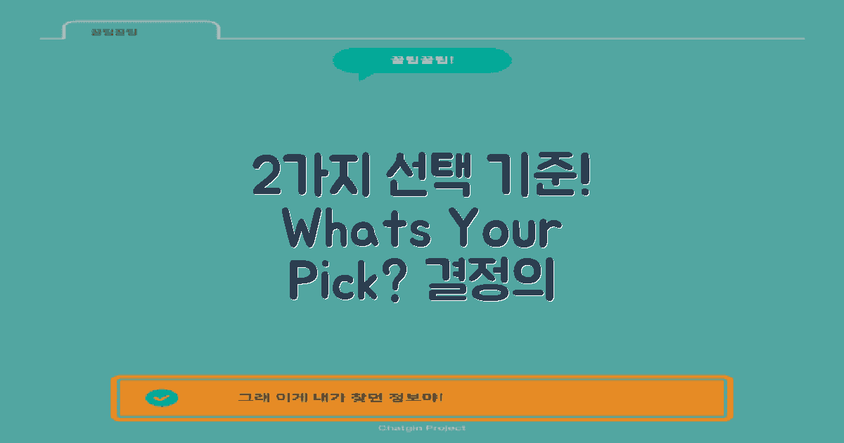 2가지 선택 기준