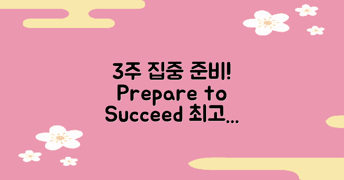 3주의 집중 준비 계획
