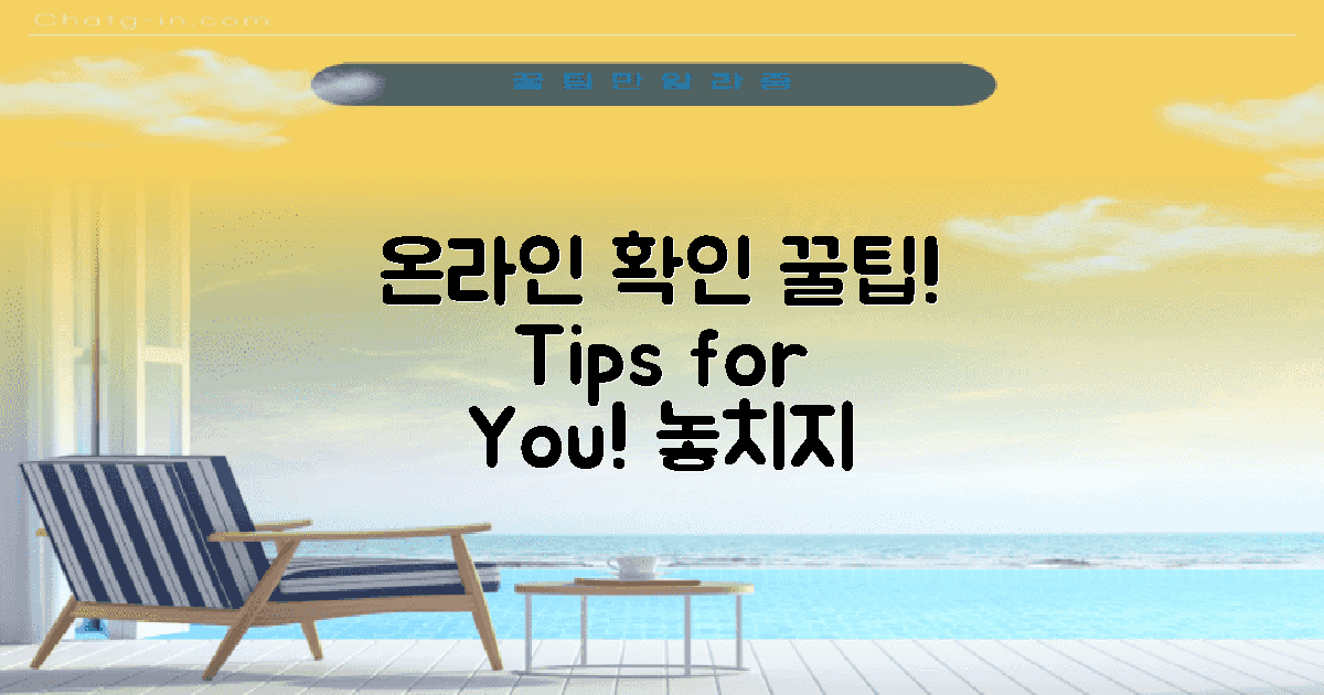 온라인으로 확인하는 팁