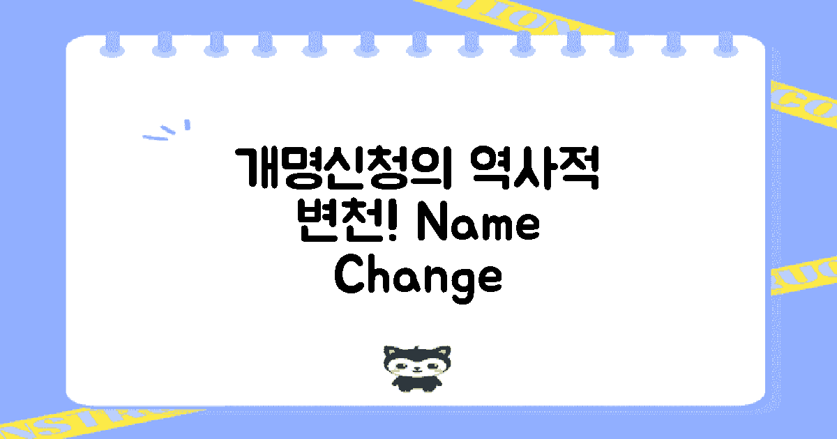 개명신청의 역사적 변화