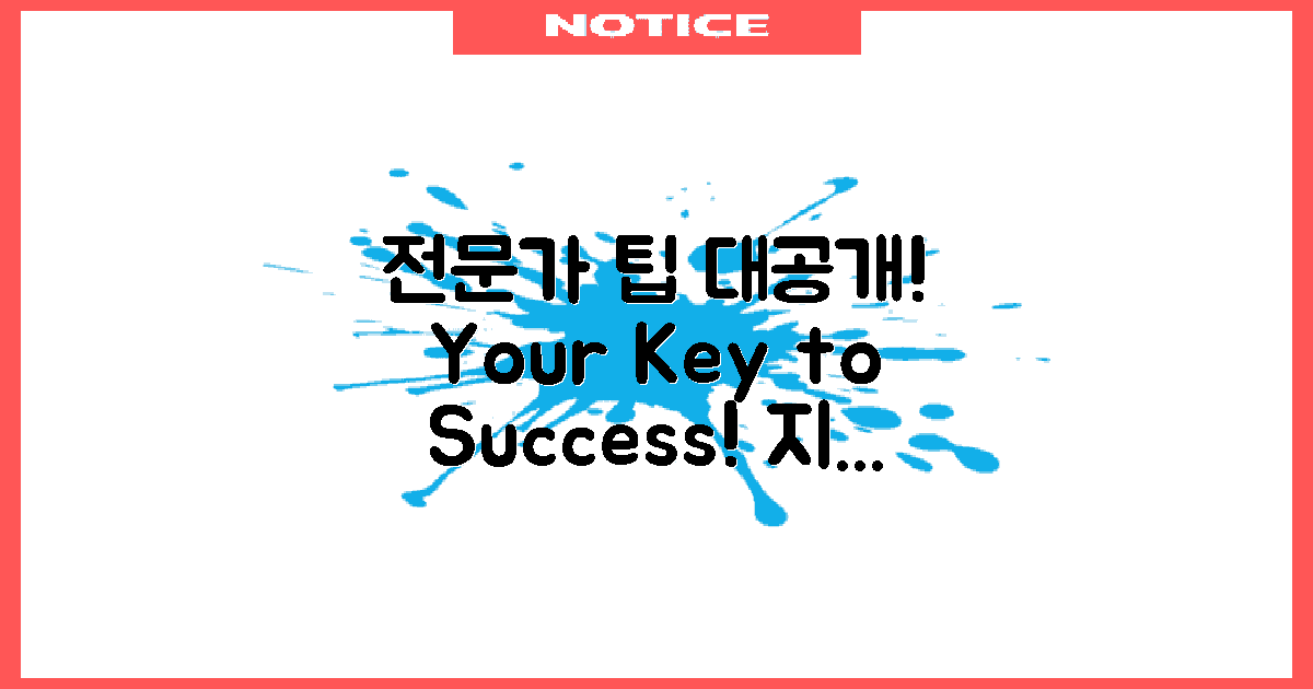 전문가의 팁은 무엇일까?