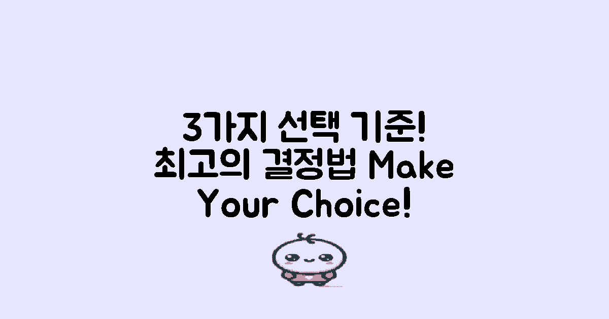 3가지 선택 기준