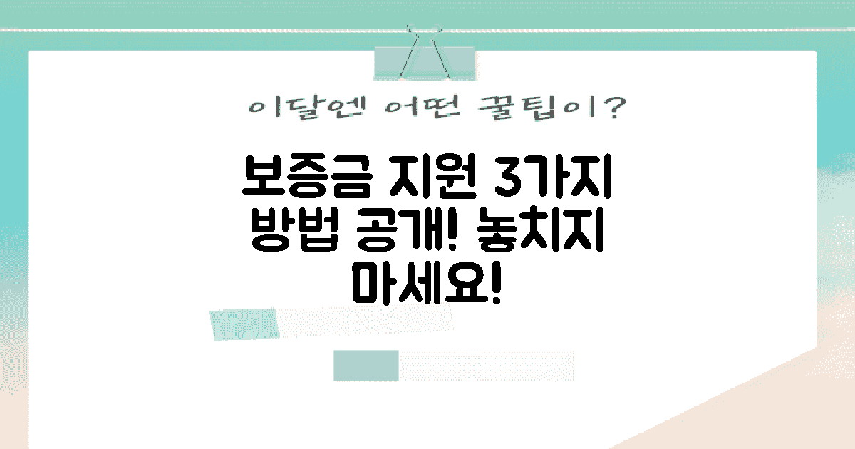 3가지 보증금 지원 방법